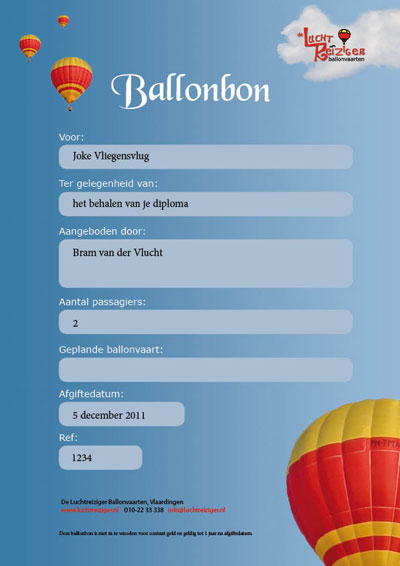 Ballonbon om ballonvaart te maken