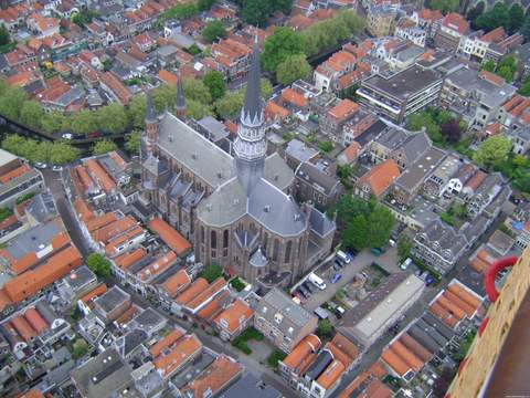 Gouda centrum vanuit luchtballon